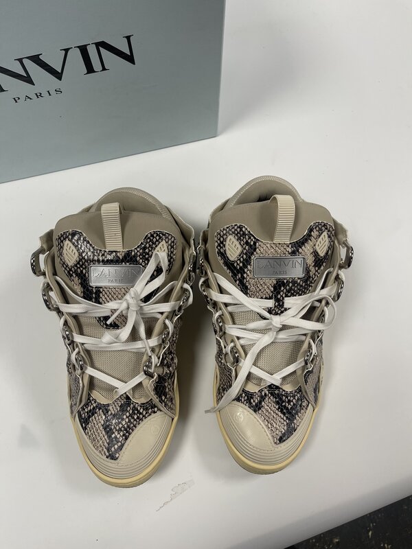 LANVIN LANVIN PYTHON PATTERN CURB MEN SNEAKERS