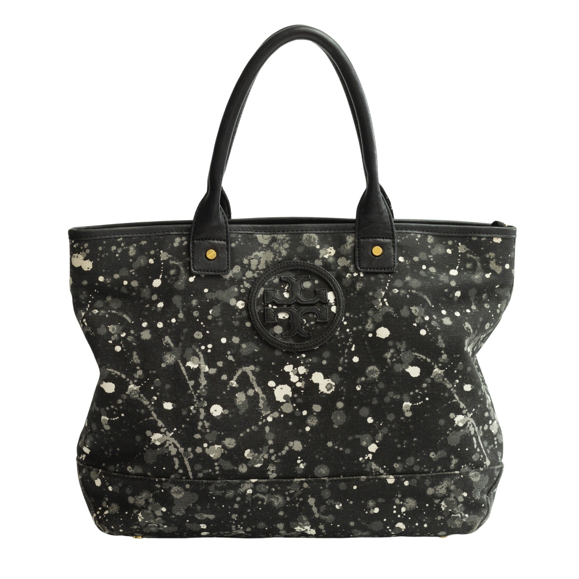 TORY BURCH PAINT SPLATTER BLACK TOTE BAG