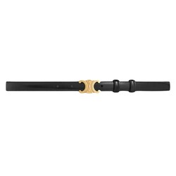 CELINE CELINE SMALL GOLD TRIOMPHE MOTIF BELT IN BLACK TAURILLON LEATHER 95
