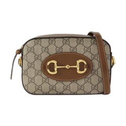 GUCCI GUCCI SMALL EBONY CANVAS HORSEBIT 1955 SHOULDER BAG
