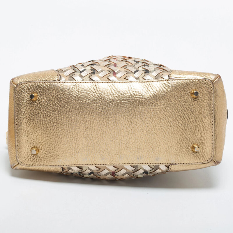 METALLIC GOLD WOVEN HAYMARKET CHECK SMALL THORNLEY BAG CRTBLNCHSHP