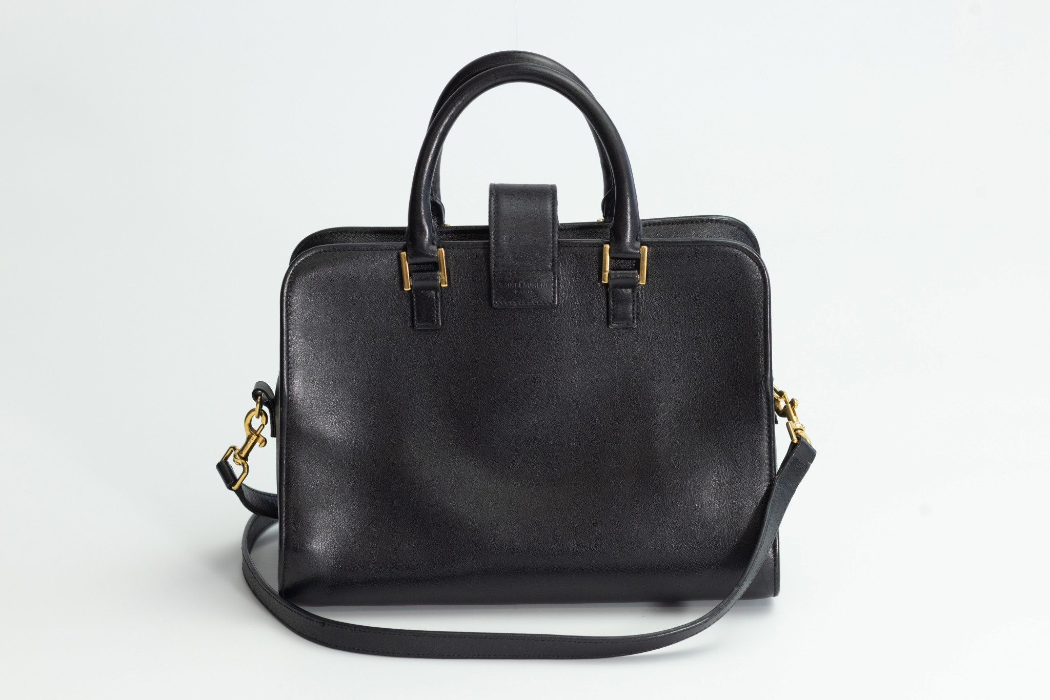CALFSKIN BLACK MONOGRAM BABY CABAS SHOULDER BAG CRTBLNCHSHP