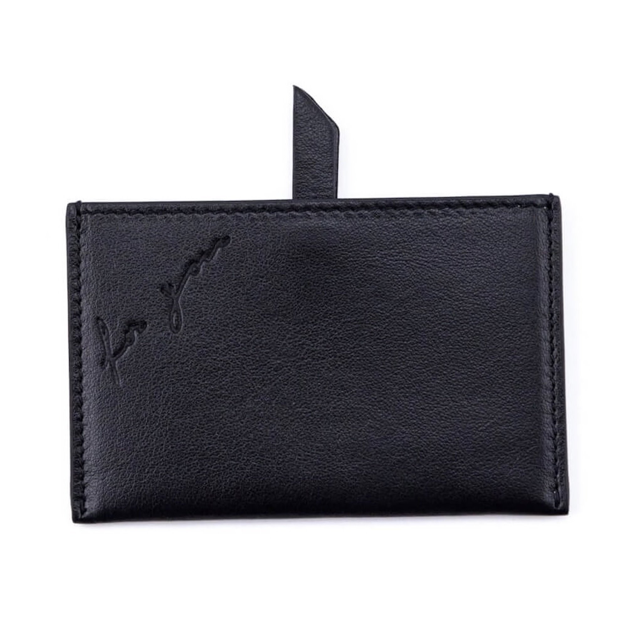 SAINT LAURENT MIRROR BLACK LEATHER "FOR YOU" CARD HOLDER