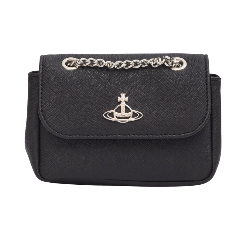 VIVIENNE WESTWOOD FLAP BAG WITH CHAIN DERBY PURSE SMALL