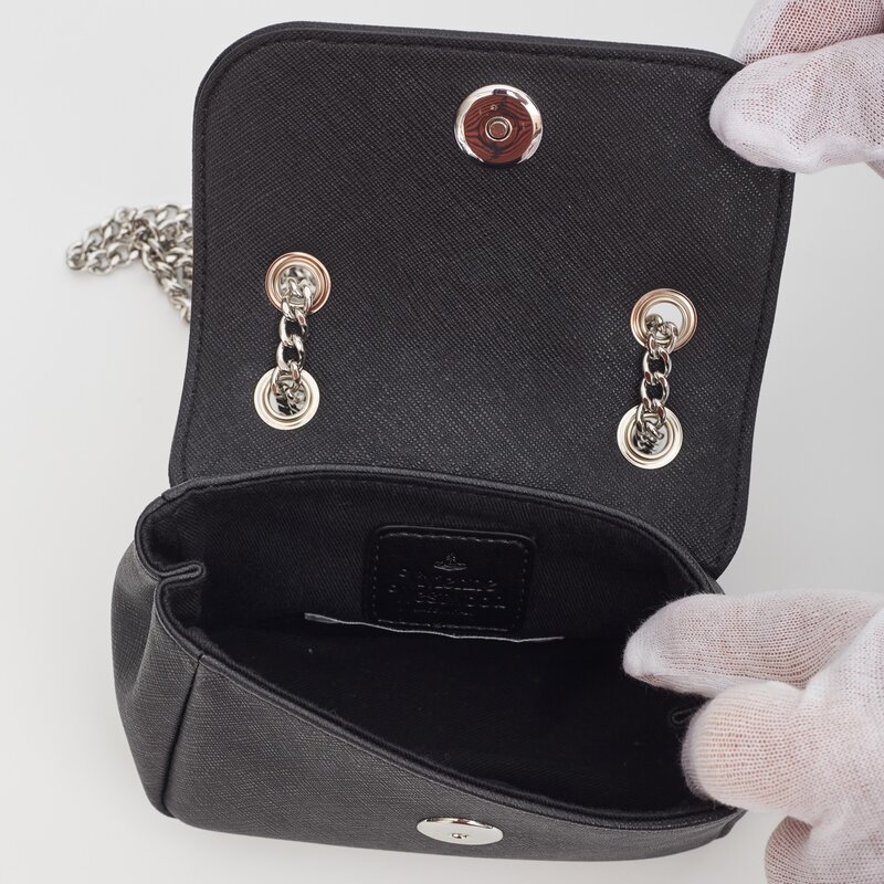 VIVIENNE WESTWOOD VIVIENNE WESTWOOD FLAP BAG WITH CHAIN DERBY PURSE SMALL