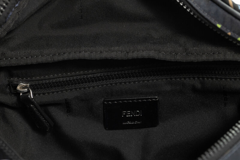 FENDI FENDI NAVY NYLON BUGS MOTIF BELT BAG