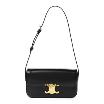 CELINE CELINE SHINY CALFSKIN CLAUDE TRIOMPHE SHOULDER BAG