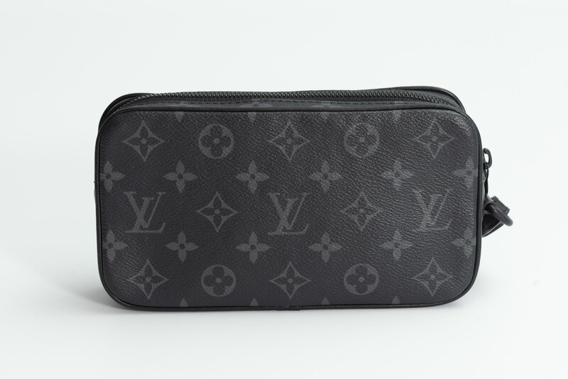 LOUIS VUITTON LOUIS VUITTON MONOGRAM ECLIPSE POCHETTE VOLGA WRISTLET BAG