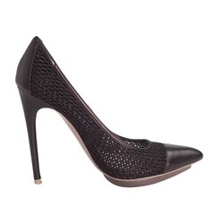 BCBG BCBG BLACK MESH HEELS (5.5)
