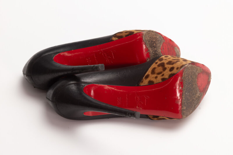 CHRISTIAN LOUBOUTIN CHRISTIAN LOUBOUTIN LEOPARD PRINT PONY HAIR MAGGIE PUMPS (EU 35.5)