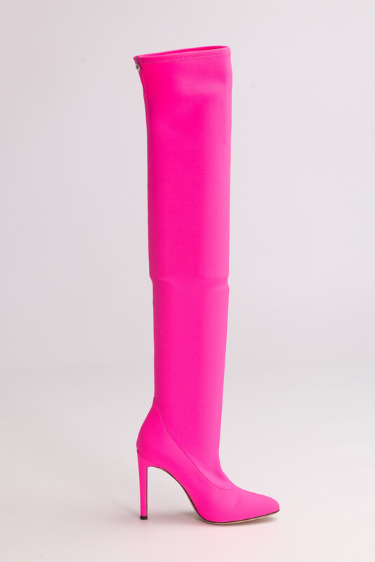 GIUSEPPE ZANOTTI GIUSEPPE ZANOTTI HOT PINK KNEE HIGH HEELED BOOTS (EU 36)