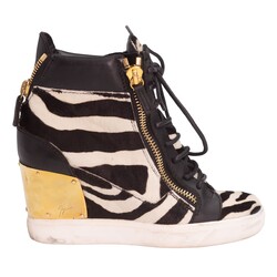 GIUSEPPE ZANOTTI GIUSEPPE ZANOTTI ZEBRA PRINT WEDGE SNEAKERS (EU 36)