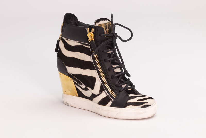 GIUSEPPE ZANOTTI GIUSEPPE ZANOTTI ZEBRA PRINT WEDGE SNEAKERS (EU 36)