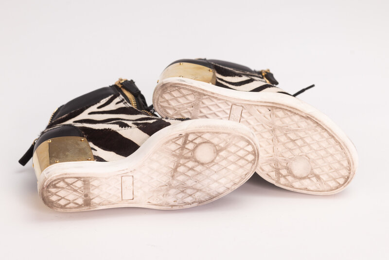 GIUSEPPE ZANOTTI GIUSEPPE ZANOTTI ZEBRA PRINT WEDGE SNEAKERS (EU 36)