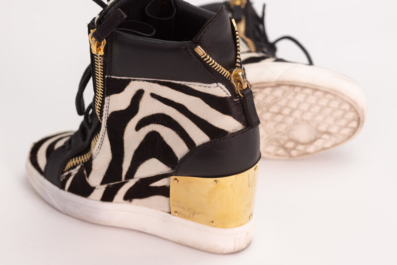 GIUSEPPE ZANOTTI GIUSEPPE ZANOTTI ZEBRA PRINT WEDGE SNEAKERS (EU 36)