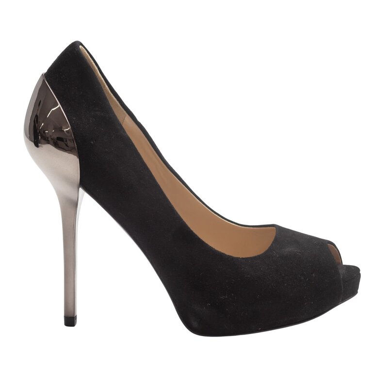 MARCIANO SUEDE BLACK WITH SILVER HEELS (EU 35.5)