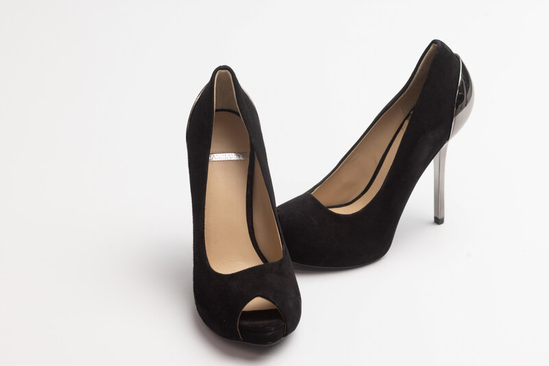 MARCIANO MARCIANO SUEDE BLACK WITH SILVER HEELS (EU 35.5)