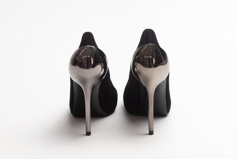 MARCIANO MARCIANO SUEDE BLACK WITH SILVER HEELS (EU 35.5)
