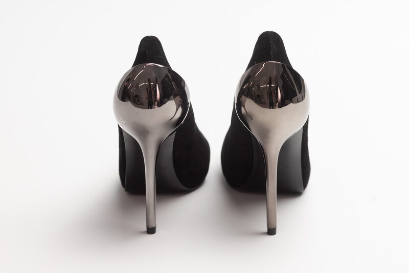 MARCIANO MARCIANO SUEDE BLACK WITH SILVER HEELS (EU 35.5)
