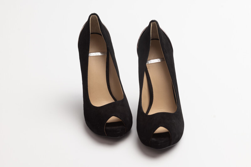 MARCIANO MARCIANO SUEDE BLACK WITH SILVER HEELS (EU 35.5)