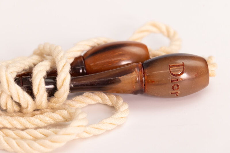 CHRISTIAN DIOR DIOR RARE VINTAGE RESIN TORTISESHELL SKIPPING ROPE BELT