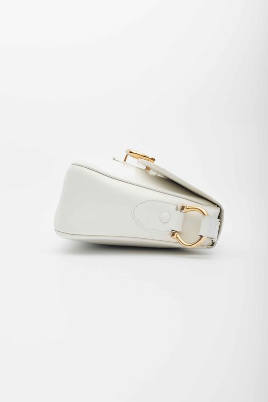 CELINE CELINE VINTAGE WHITE LEATHER SHOULDER BAG