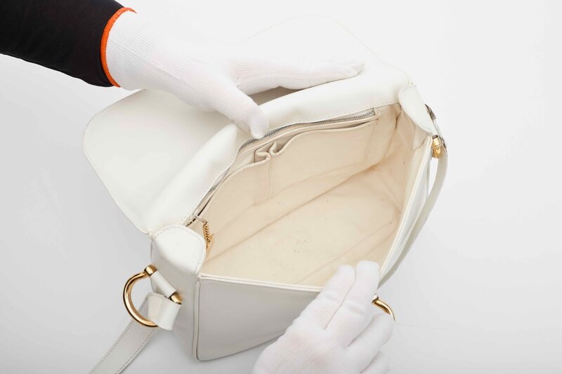 VINTAGE WHITE LEATHER SHOULDER BAG CRTBLNCHSHP