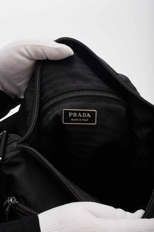 PRADA BLACK NYLON MESSENGER BAG