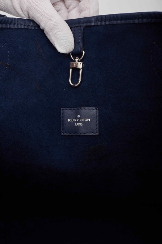 LOUIS VUITTON LOUIS VUITTON BLUE MARINE EPI LEATHER NEVERFULL MM TOTE BAG