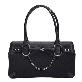 GUCCI GUCCI MONOGRAM CANVAS HORSEBIT TOTE BAG