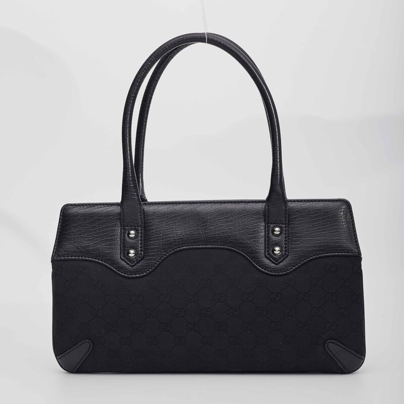 GUCCI GUCCI MONOGRAM CANVAS HORSEBIT TOTE BAG