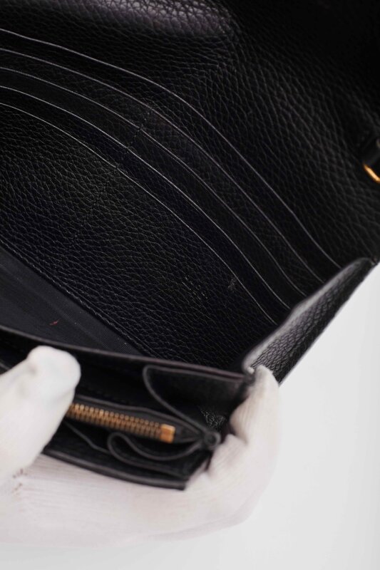 GUCCI GUCCI CALFSKIN GG MARMONT CHAIN WALLET BLACK (PRE LOVED)