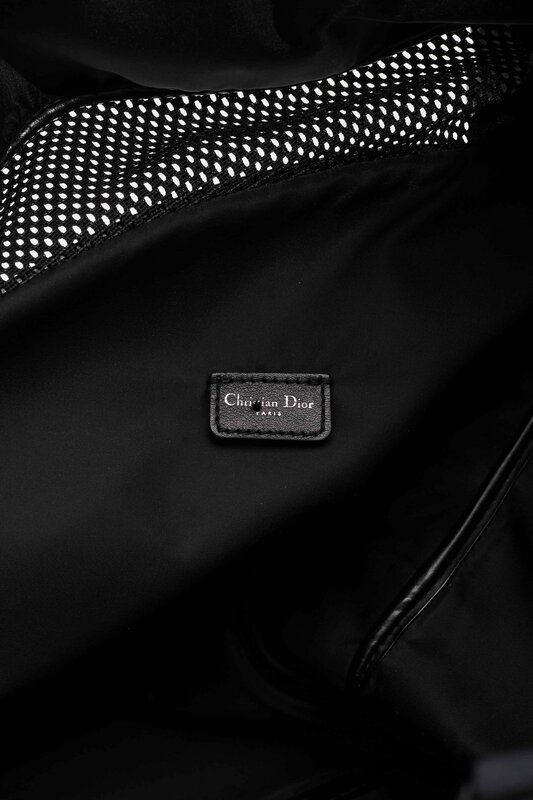 CHRISTIAN DIOR DIOR BLACK AND BLUE DENIM PATCHES DOG CARRIER 2004 GALLIANO