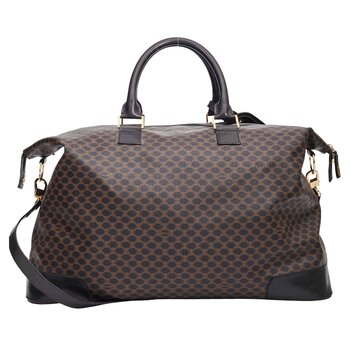 CELINE CELINE VINTAGE MONOGRAM CANVAS MACADAM BROWN TRAVEL BAG