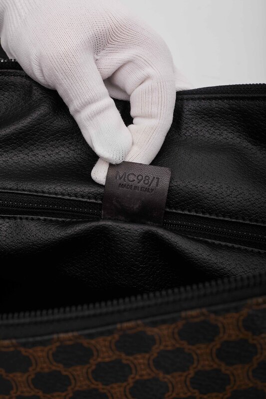 CELINE CELINE VINTAGE MONOGRAM CANVAS MACADAM BROWN TRAVEL BAG