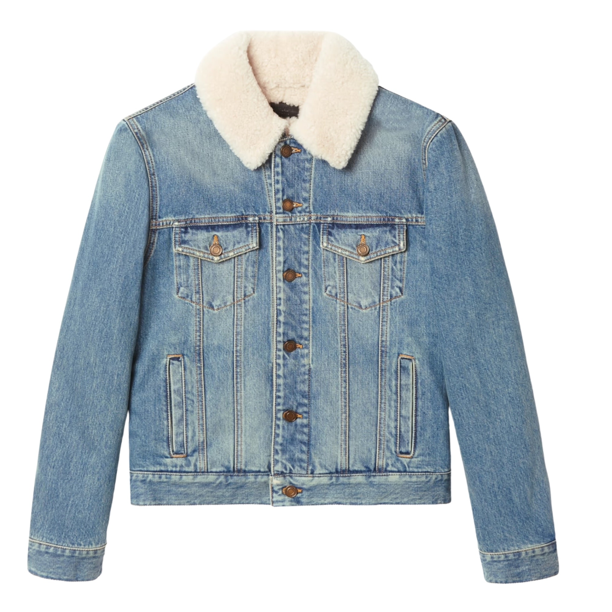 BLANKNYC Crop Denim & Faux Shearling Jacket | Nordstrom