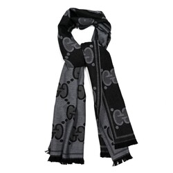 GUCCI GUCCI GG REVERSE MONOGRAM BLACK GREY SCARF