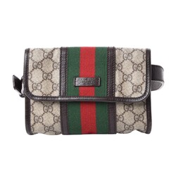 GUCCI GUCCI GG SUPREME MONOGRAM EBONY PLUS WEB BELT BAG