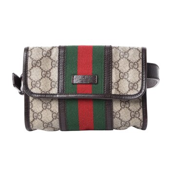 GUCCI GUCCI GG SUPREME MONOGRAM EBONY PLUS WEB BELT BAG