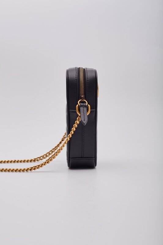 GUCCI GUCCI GG MARMONT BLACK MINI CROSSBODY BAG (598597)
