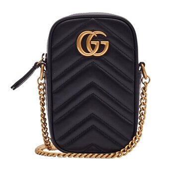GUCCI GUCCI GG MARMONT BLACK MINI CROSSBODY BAG (598597)