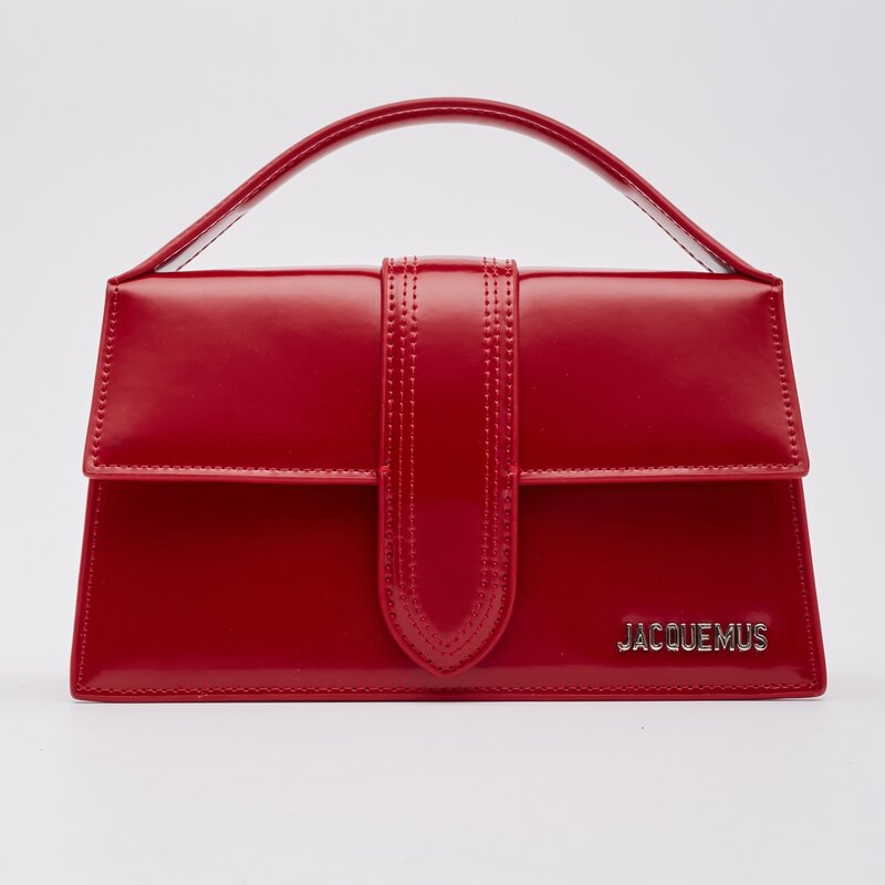 JACQUEMUS JACQUEMUS LE GRAND BAMBINO RED LEATHER SHOULDER BAG