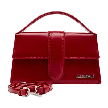 JACQUEMUS JACQUEMUS LE GRAND BAMBINO RED LEATHER SHOULDER BAG