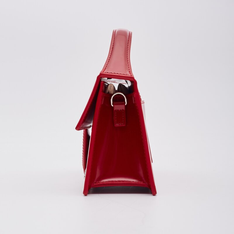 JACQUEMUS JACQUEMUS LE GRAND BAMBINO RED LEATHER SHOULDER BAG