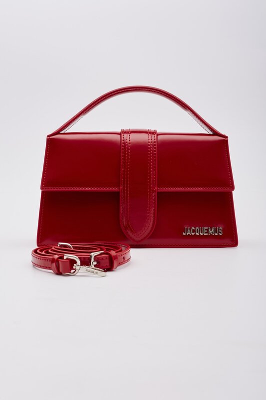 JACQUEMUS JACQUEMUS LE GRAND BAMBINO RED LEATHER SHOULDER BAG