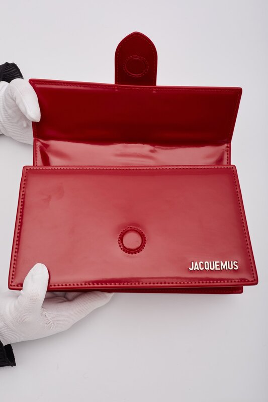 JACQUEMUS JACQUEMUS LE GRAND BAMBINO RED LEATHER SHOULDER BAG