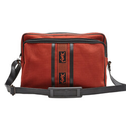 YVES SAINT LAURENT YVES SAINT LAURENT VINTAGE BURGUNDY TWEED TRIBAL MESSENGER BOOK BAG