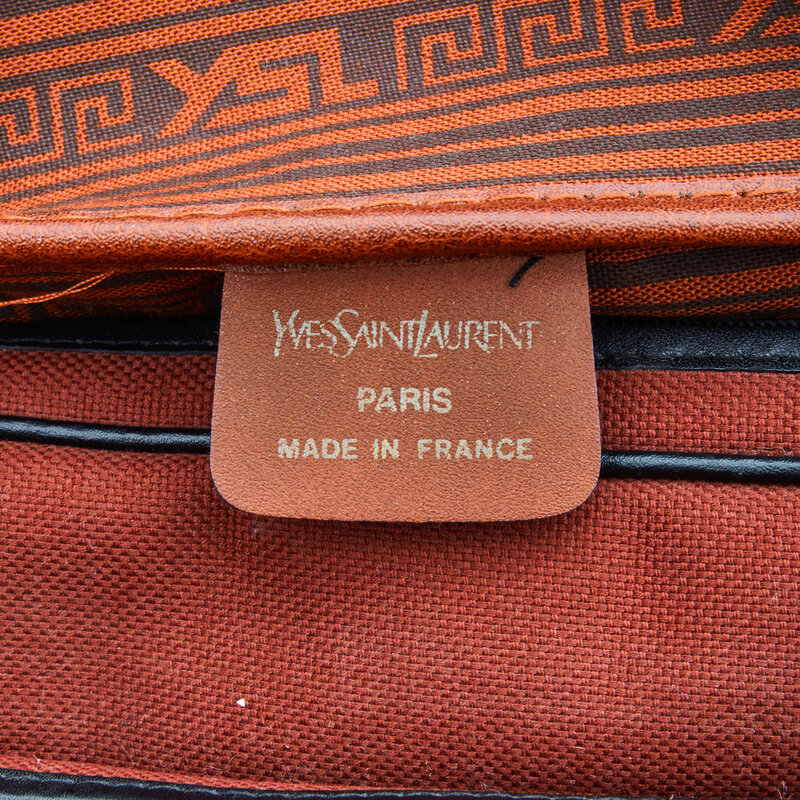 YVES SAINT LAURENT YVES SAINT LAURENT VINTAGE BURGUNDY TWEED TRIBAL MESSENGER BOOK BAG