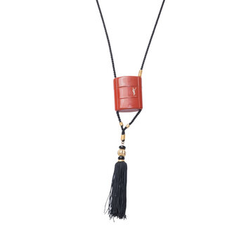 YVES SAINT LAURENT YVES SAINT LAURENT VINTAGE OPIUM CHARM ROPE NECKLACE WITH TASSLE 1980's