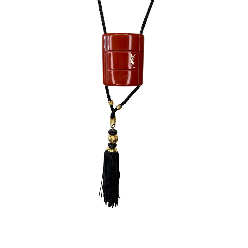 YVES SAINT LAURENT YVES SAINT LAURENT VINTAGE OPIUM CHARM ROPE NECKLACE WITH TASSLE 1980's
